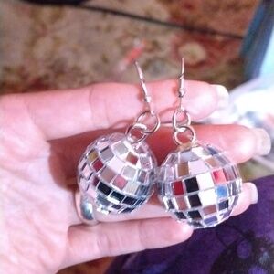 Christmas dico Ball ornament earrings